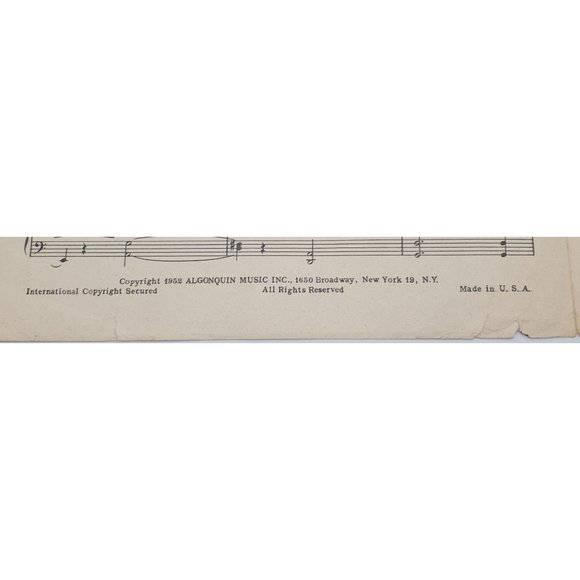 Vintage Sheet Music 1952 I'm Yours Voice Piano Guitar Robert Mellin - Picture 3 of 4